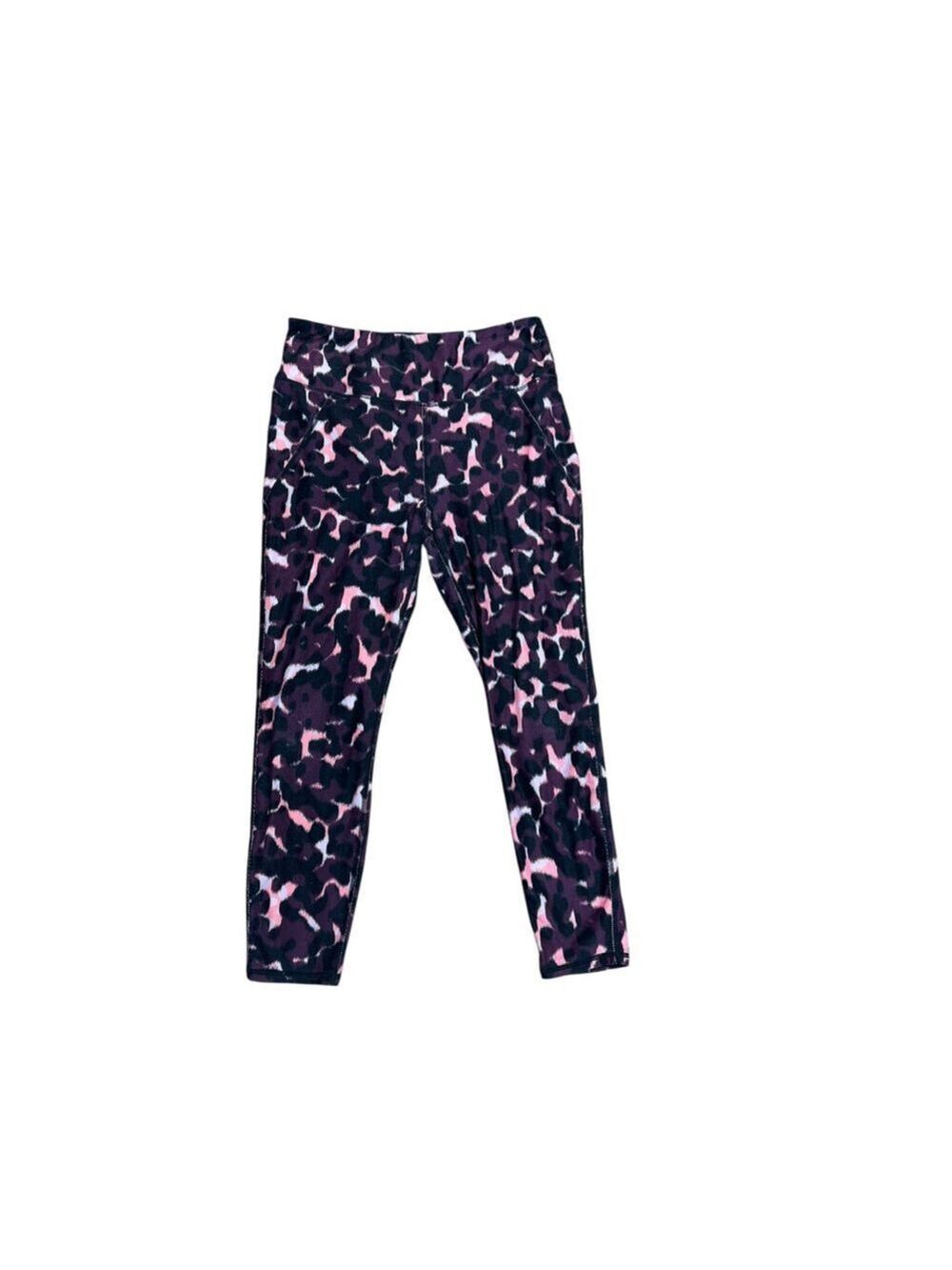 Betsey Johnson Leopard Print Purple Pink Workout Leggings Large